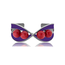 Bracelete Vínculo - Esmaltado Roxo/Feldspato Vermelho