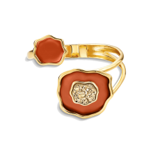 Bracelete Flidais - Ágata Vermelha e Drusa Ouro