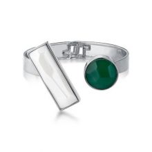 Bracelete Convicta - Ágata Verde e Porcelana