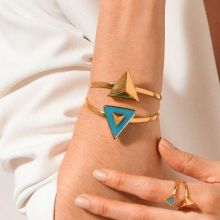 Bracelete Atena - Ágata Azul Céu