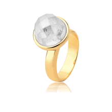 Anel Classic - Cristal de Rocha ouro 18k