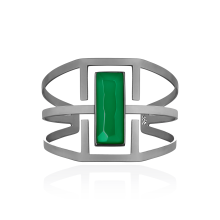 Bracelete Ópera - Ágata Verde